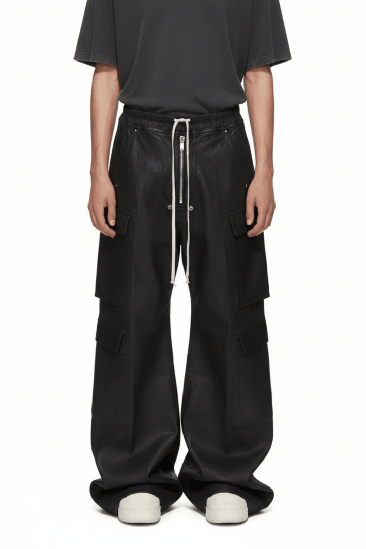 Leather Touch Cargo Trousers  na2373