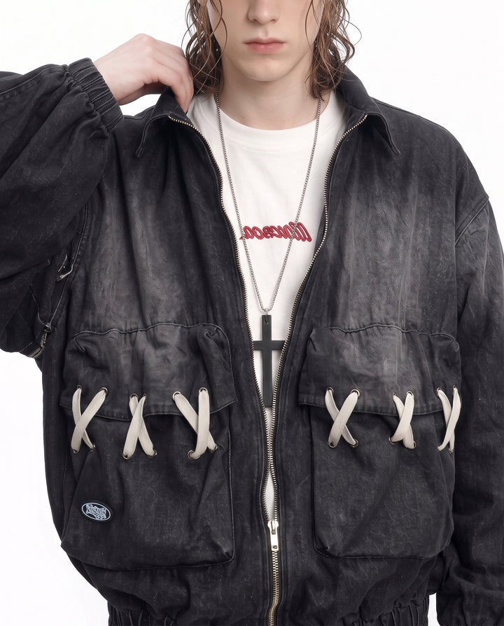Laced Denim Jacket na3217