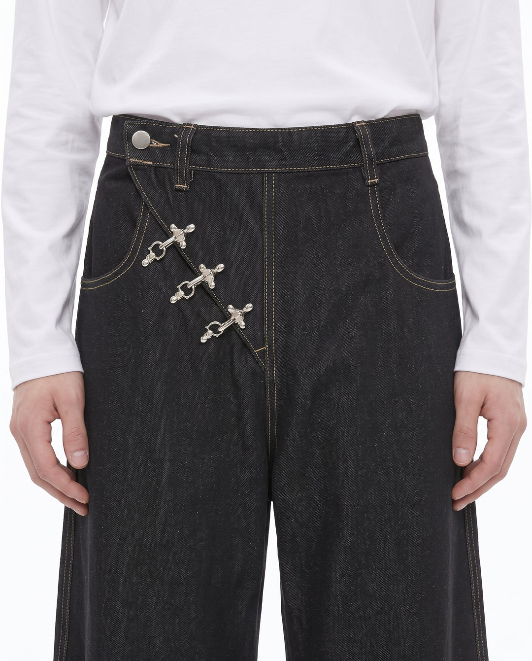Buckle Wide Jeans na3018