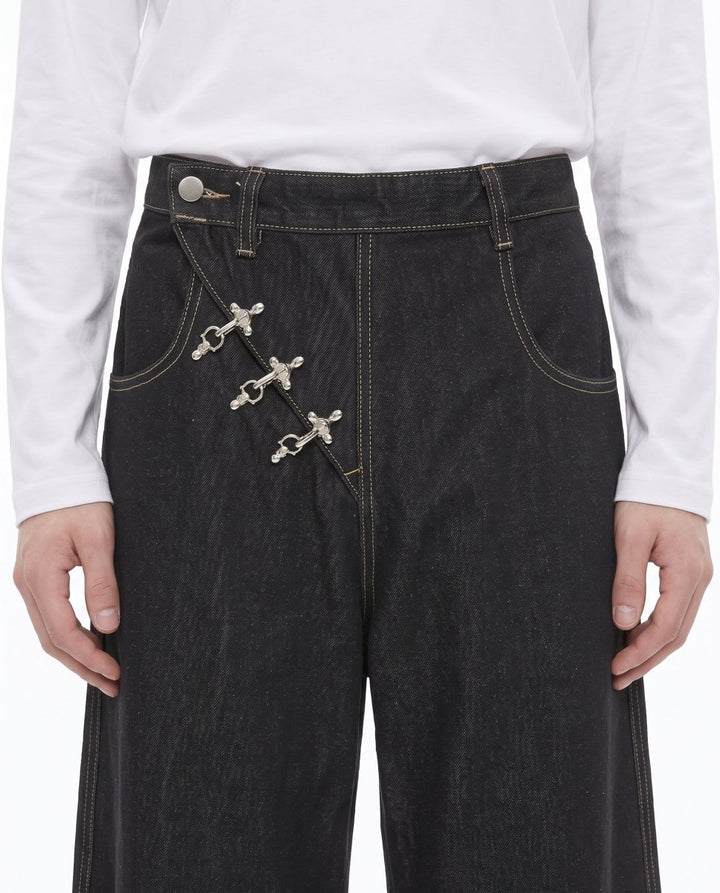 Buckle Wide Jeans na3018