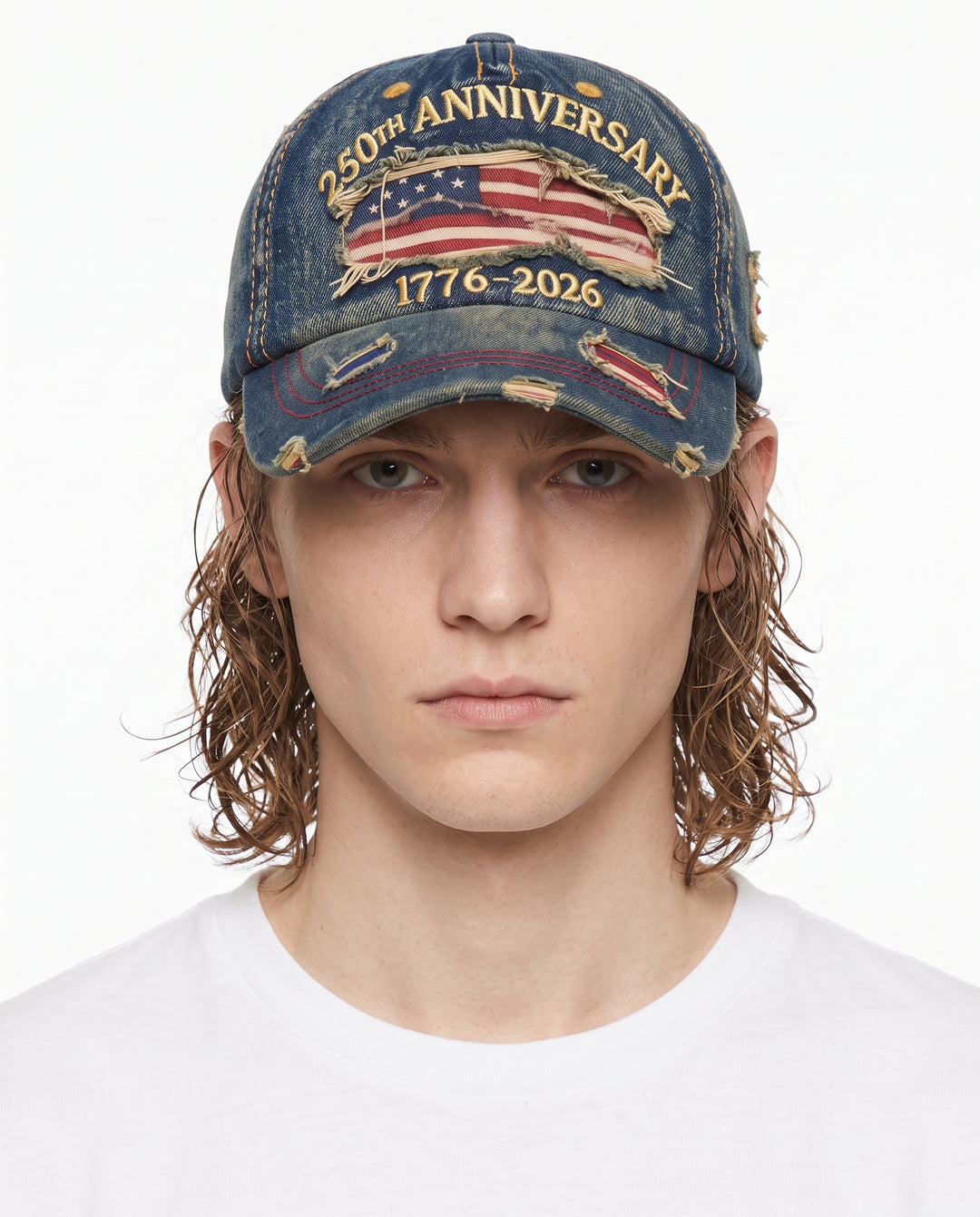 Distressed Denim Cap na2967