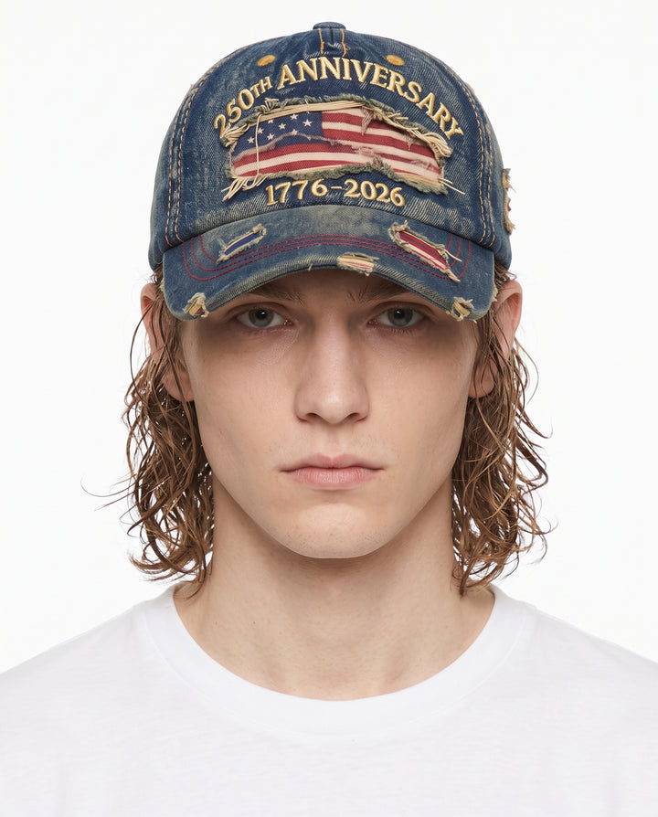 Distressed Denim Cap na2967