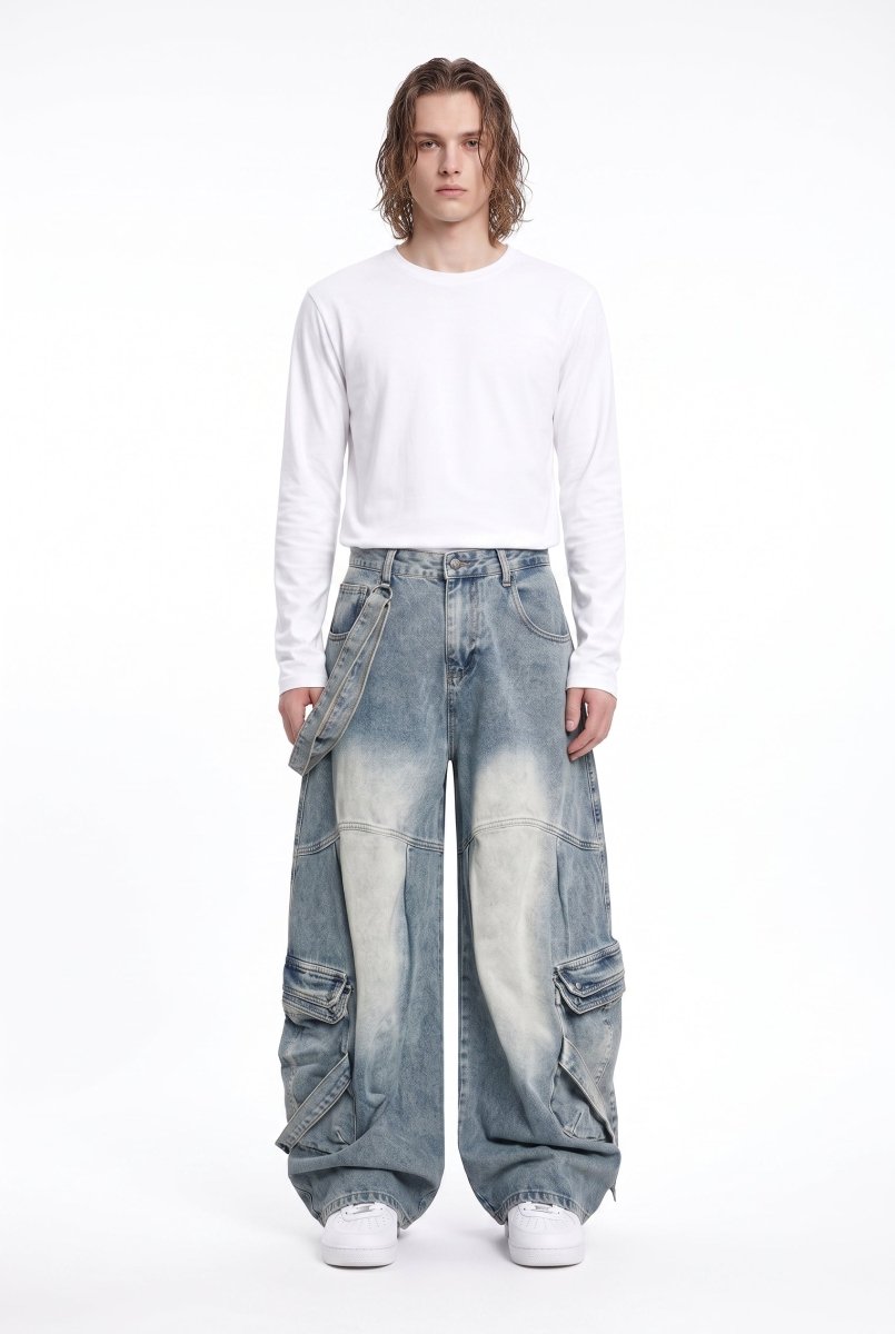 Bleached Cargo Jeans na2853