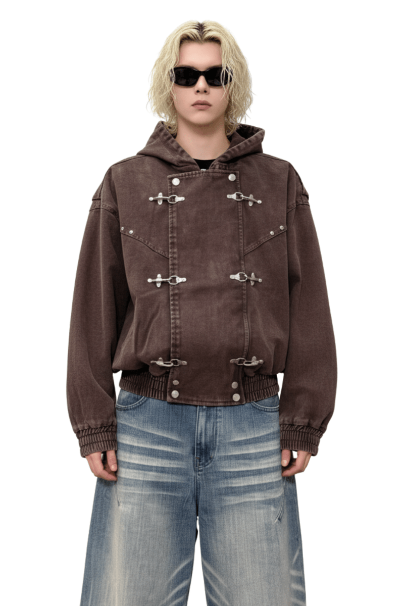 Buckle Washed Denim Hoodie na2433