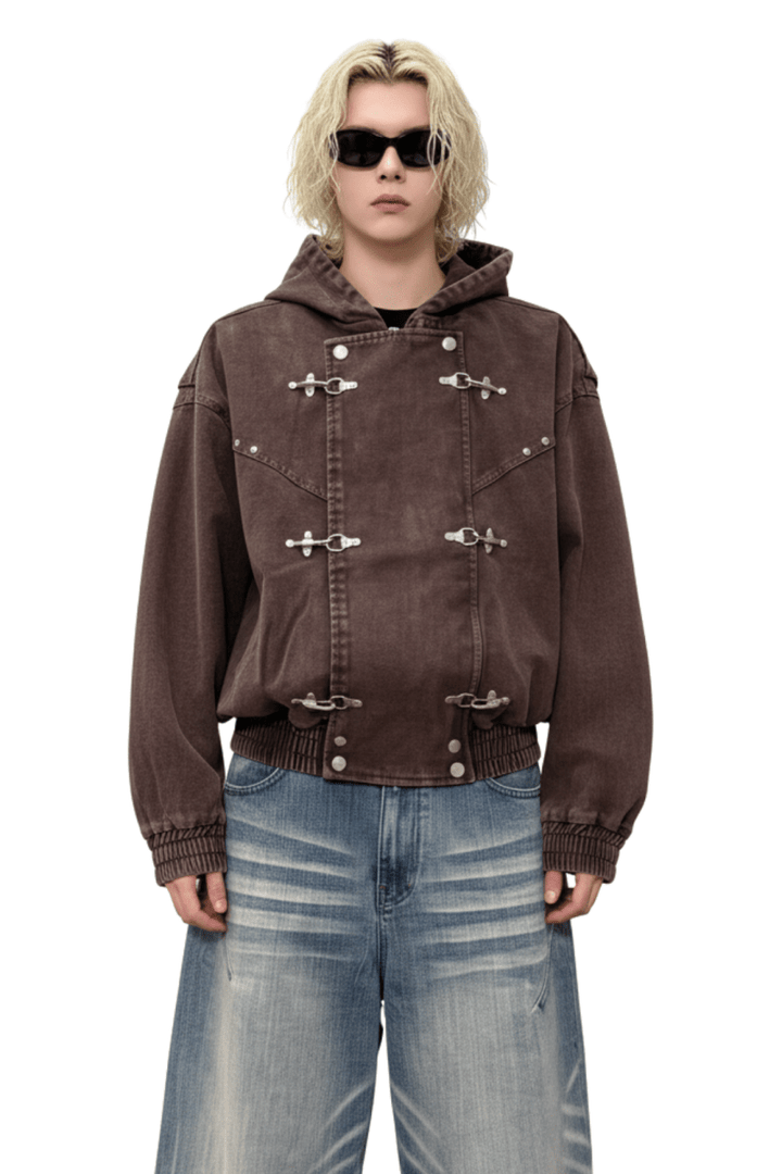 Buckle Washed Denim Hoodie na2433