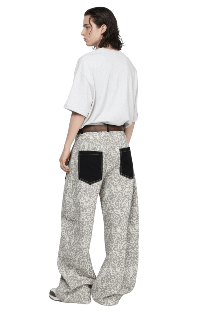 Leopard Pocket Detail Jeans na2435