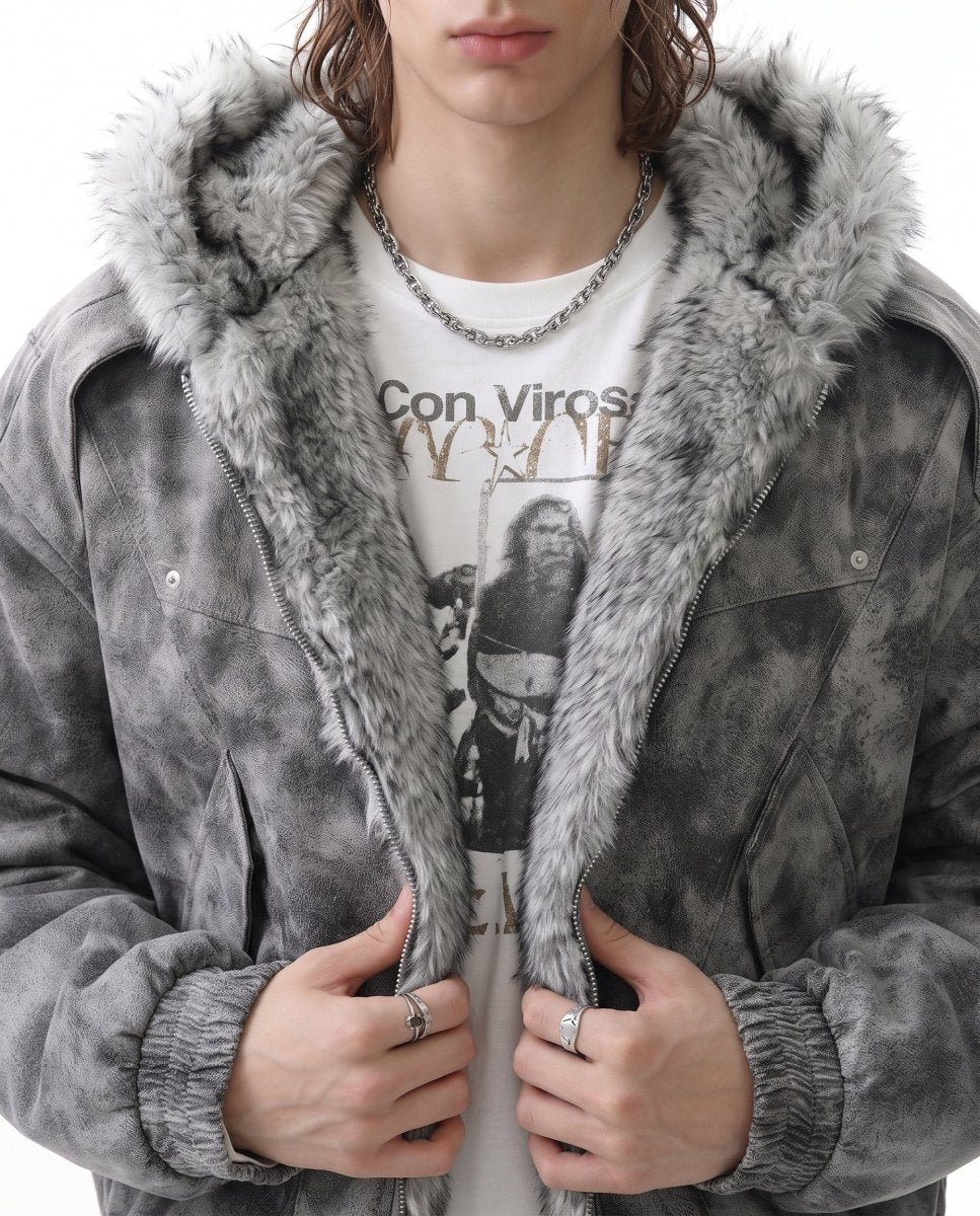 Fur Hooded Jacket na3067