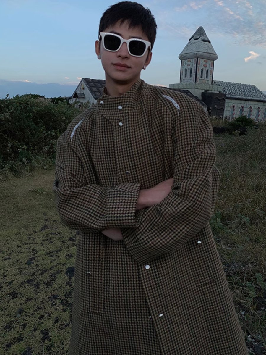 [ESC MAN STUDIO] mid-length wool coat na1616