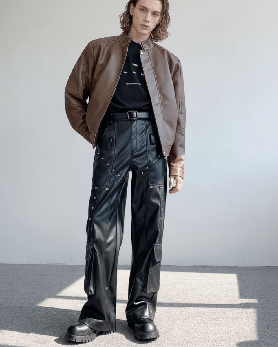 FORGE RIVET LEATHER PANTS na2308 