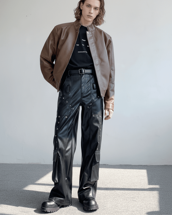 FORGE RIVET LEATHER PANTS na2308 