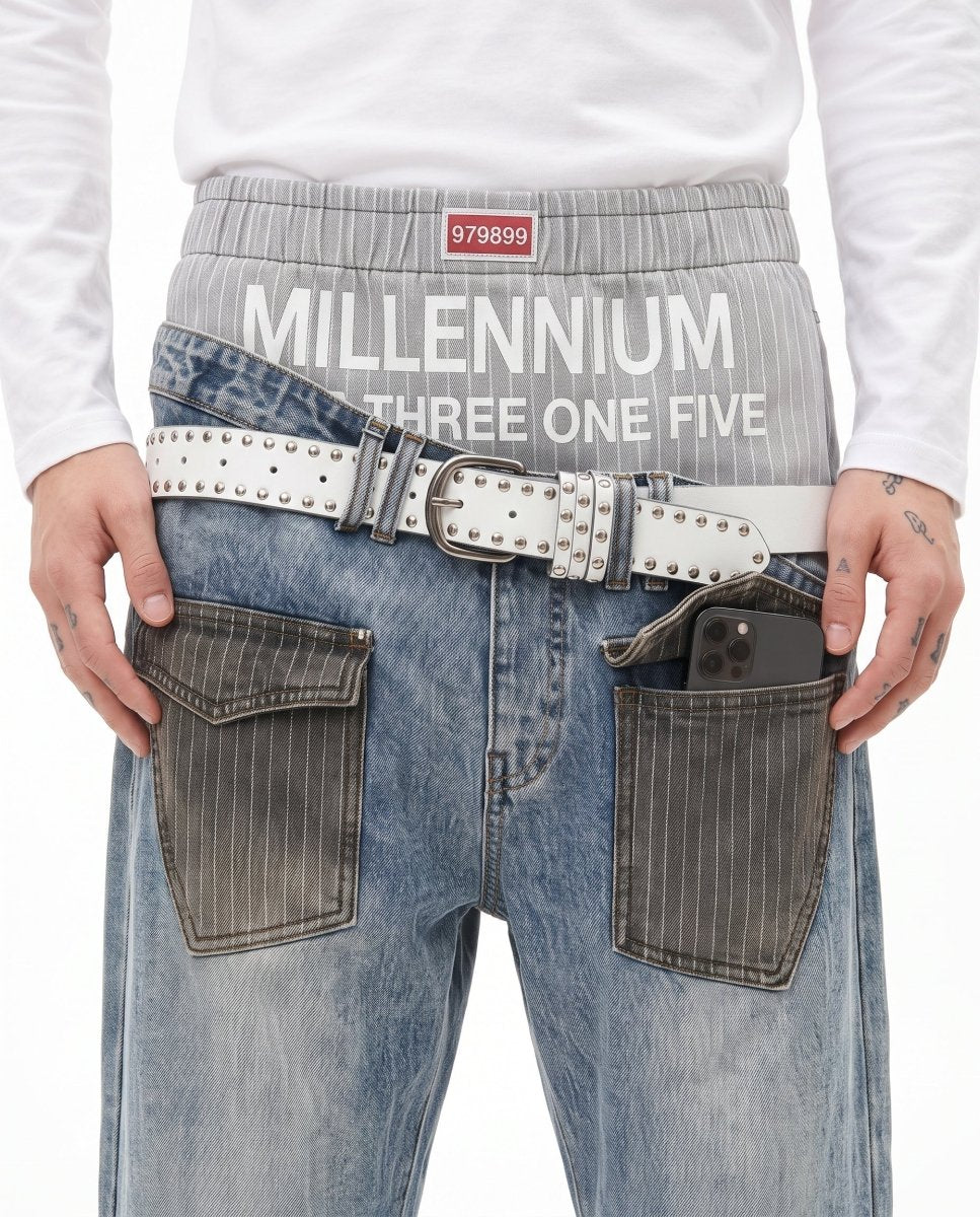 Layered Wide Jeans na3087