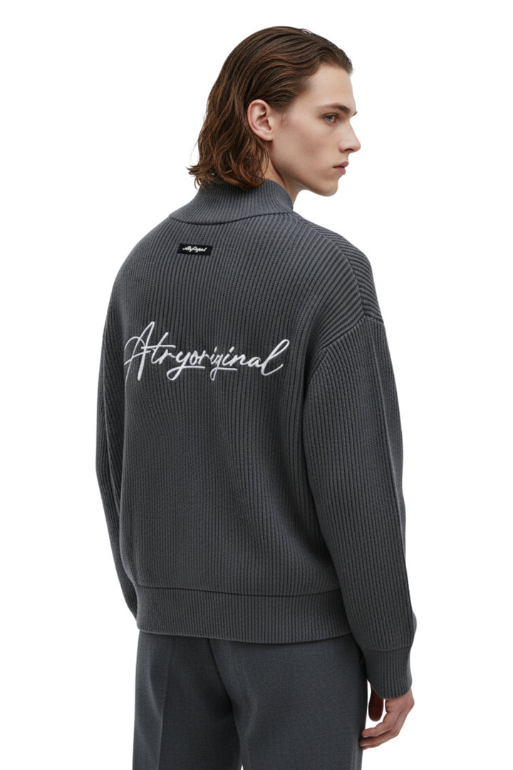 Ribbed High Neck Zip-Up Jacket na2398