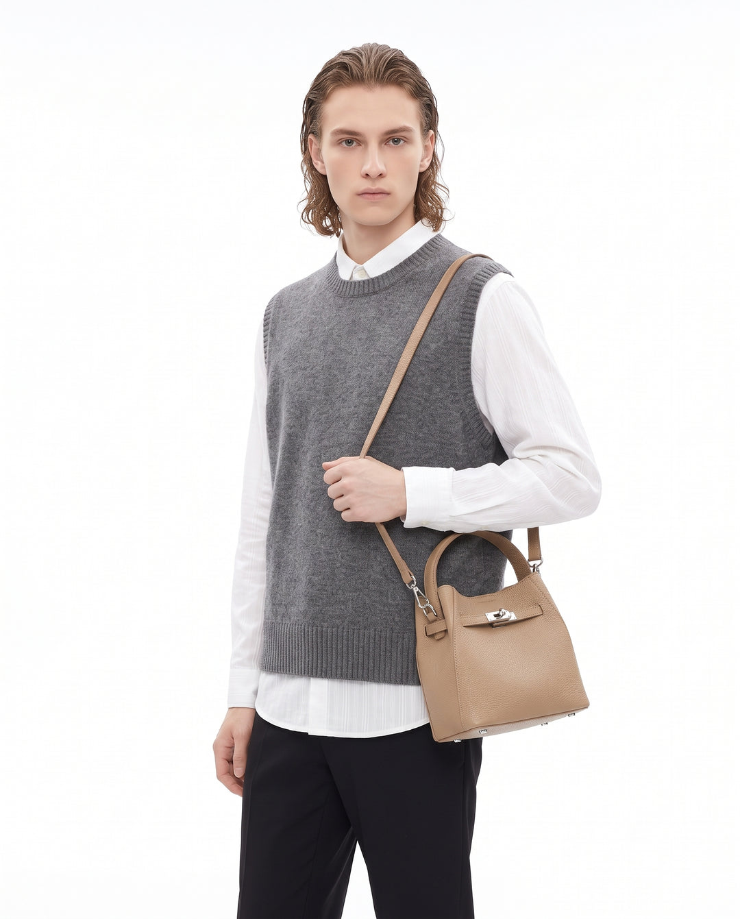 Leather Bucket Bag na3207