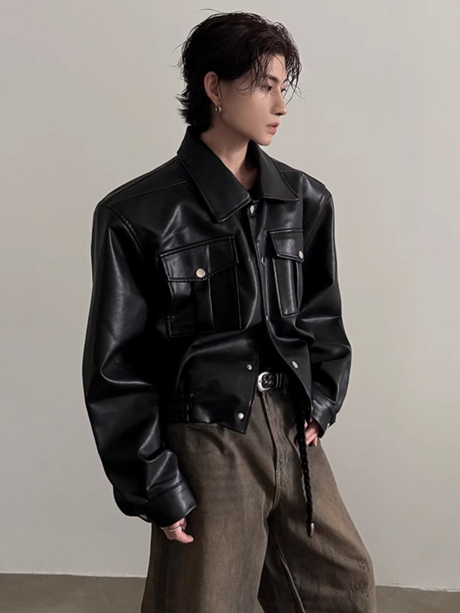 【GENESISBOY】 pu leather jacke na1535