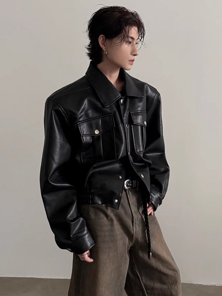 【GENESISBOY】 pu leather jacke  na1535