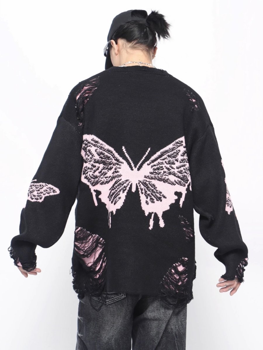 【Mz】broken holes design oversize knit  na1545