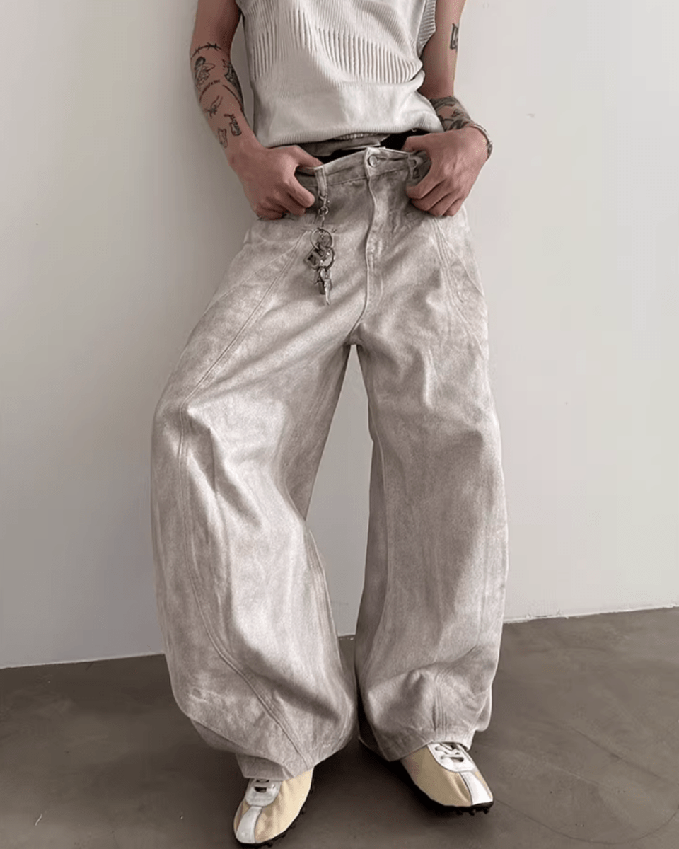 Heavyweight old-wash jeans na1980