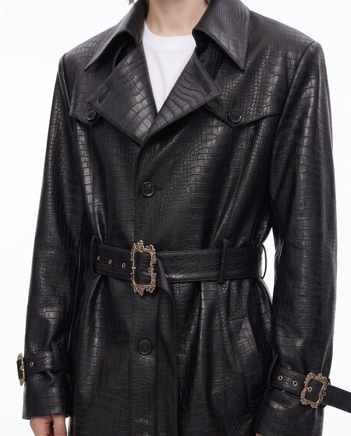 Leather Trench Coat na2990