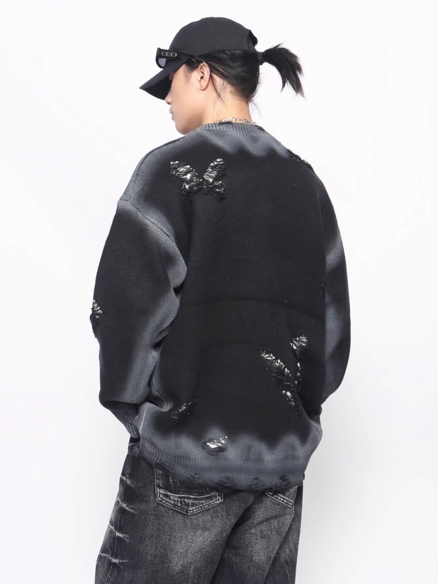 【Mz】Niche design hole knit  na1546