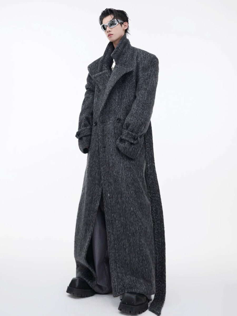 【CulturE】tweed loose long trench coat na1578