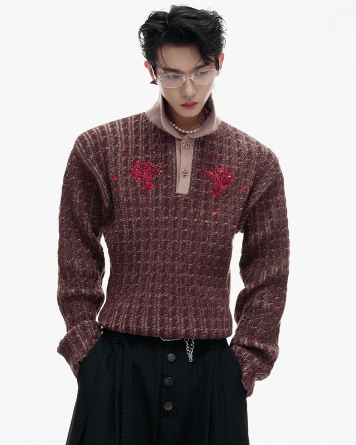 [ArguE CulturE] Garnet Bloom Knit Top na2250