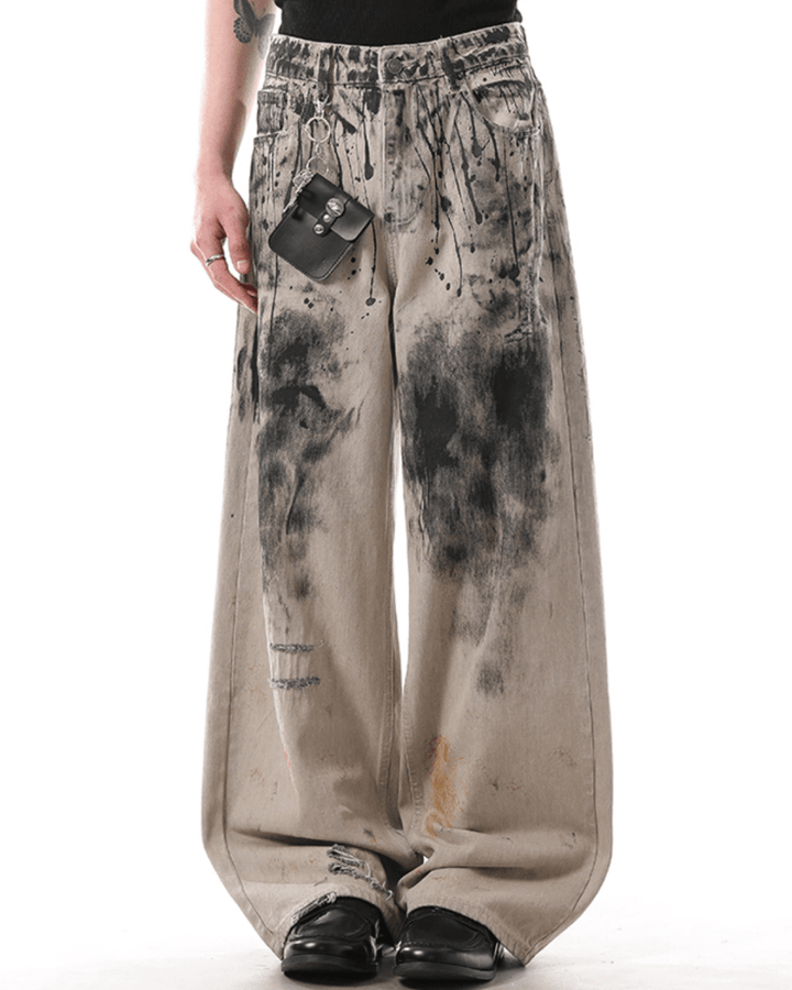 [BLANKIN] ink graffiti loose high street pants na2049