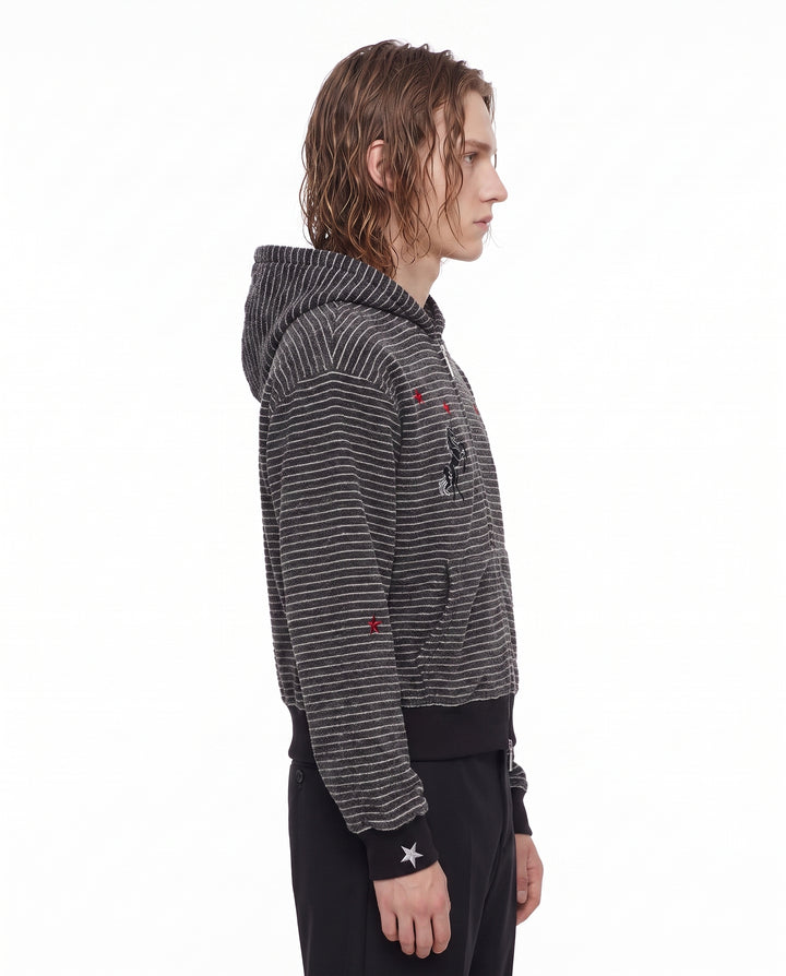 Striped Zip Hoodie na2944