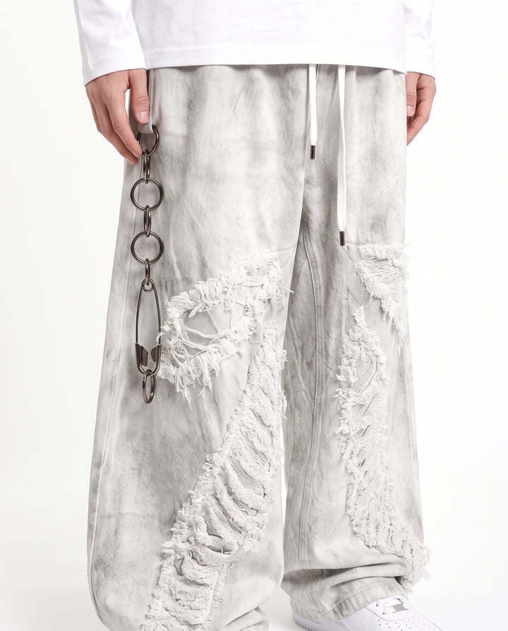 Distressed Wide Pants na3221
