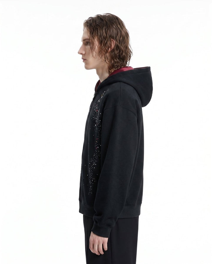 Rhinestone Zip Hoodie na3022