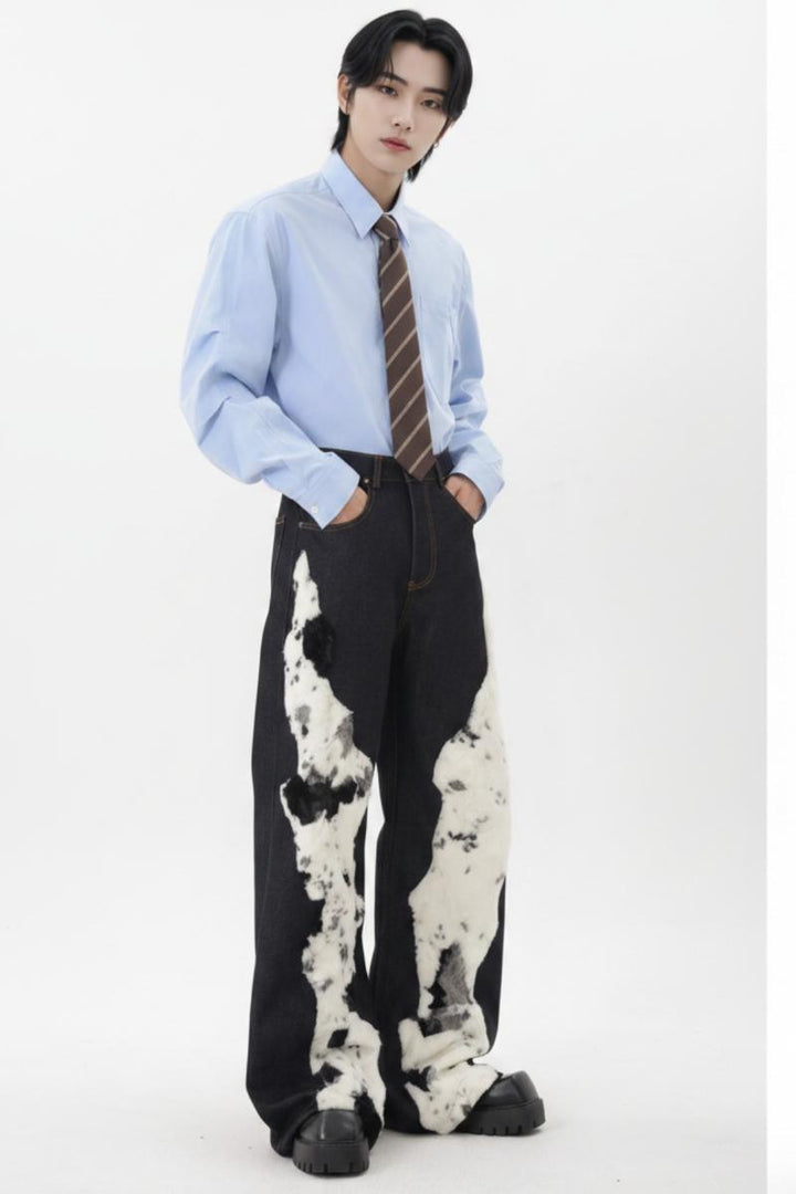 Furry Denim Pants  na2567