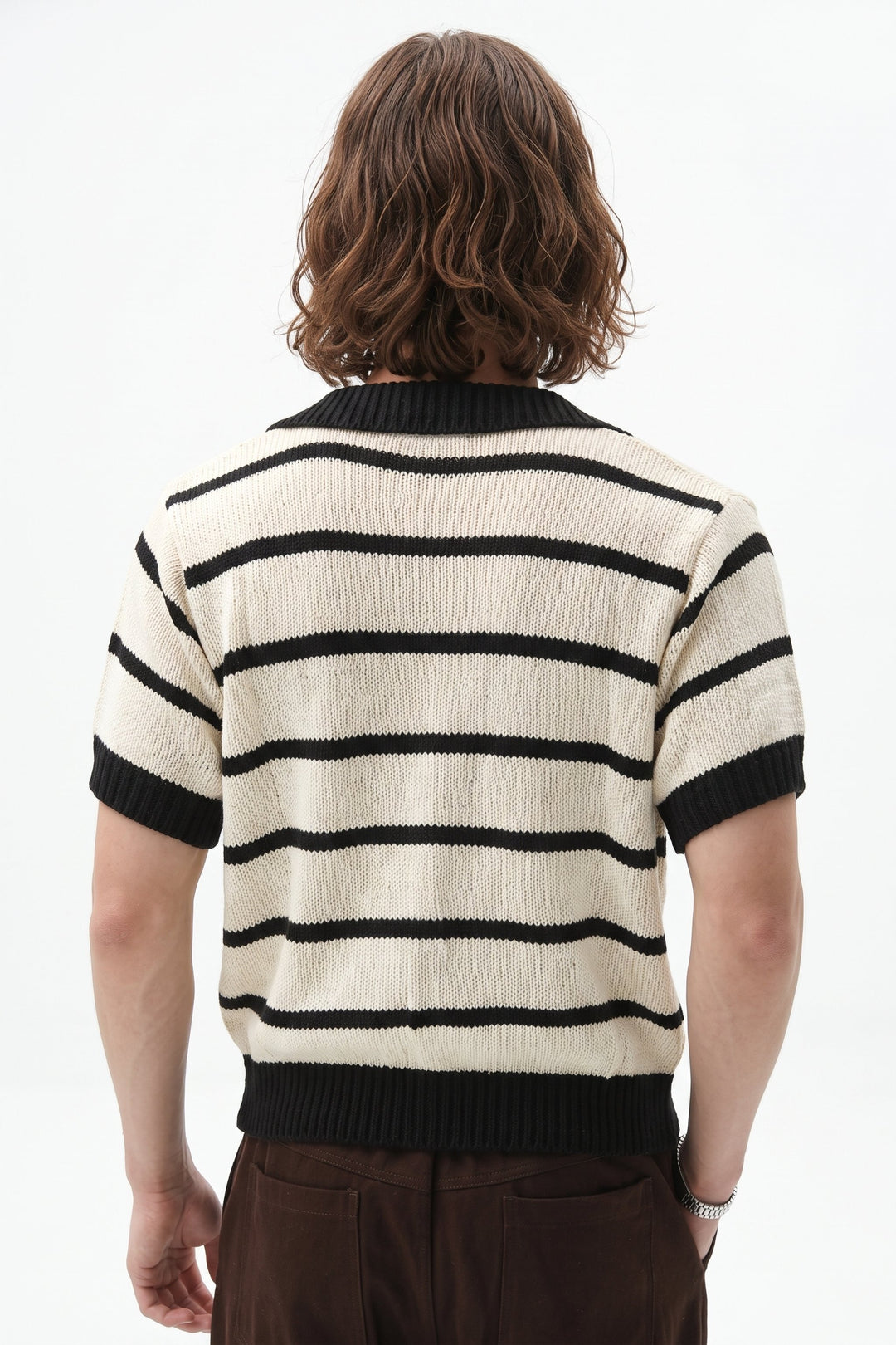 Striped Knit Polo  na2665