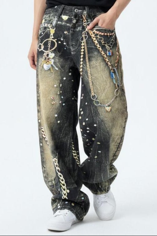 Chain Print Jeans  na2585