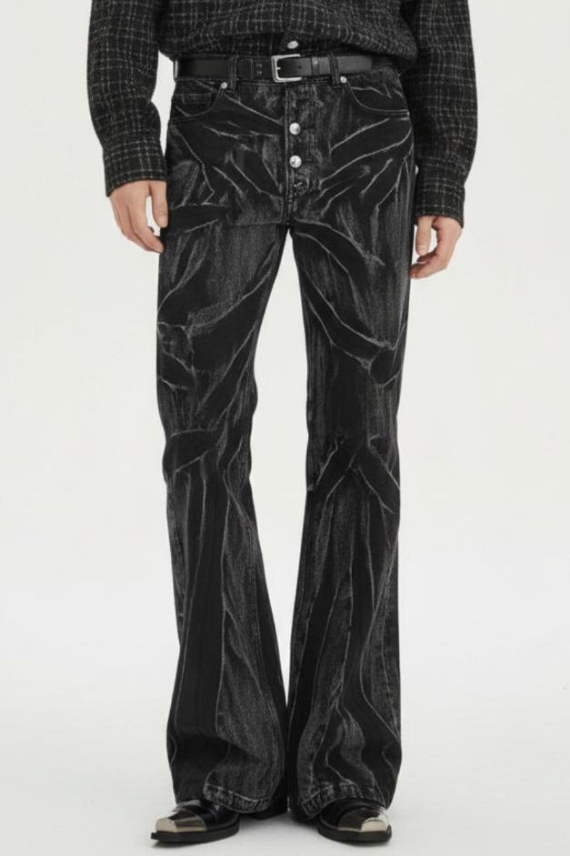 Washed Flare Jeans  na2543