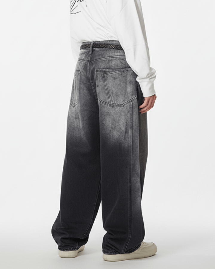 [Nanostudio] GRAY OUT WIDE JEANS na2224