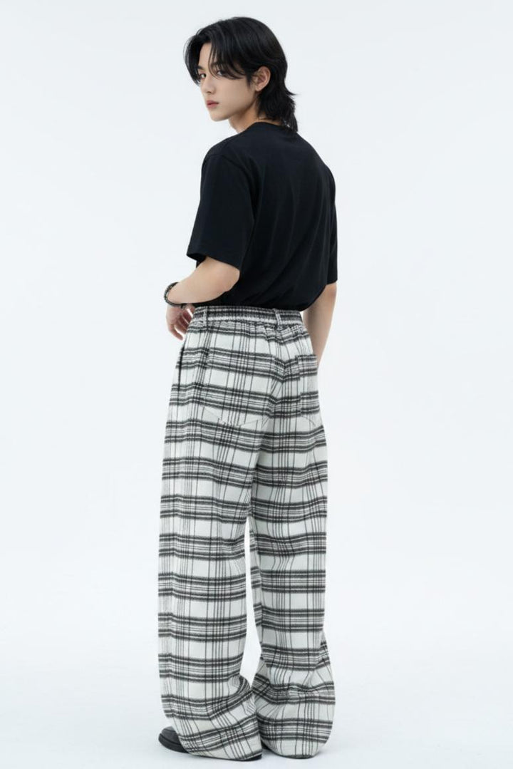 Plaid Wide Trousers  na2584