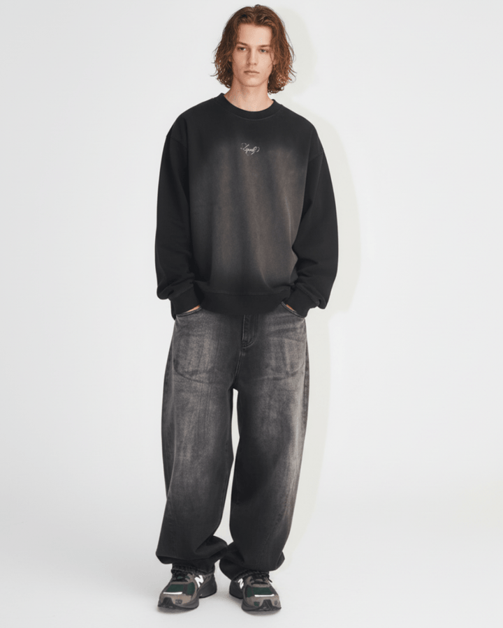 [Nanostudio] GRAY OUT WIDE JEANS na2224