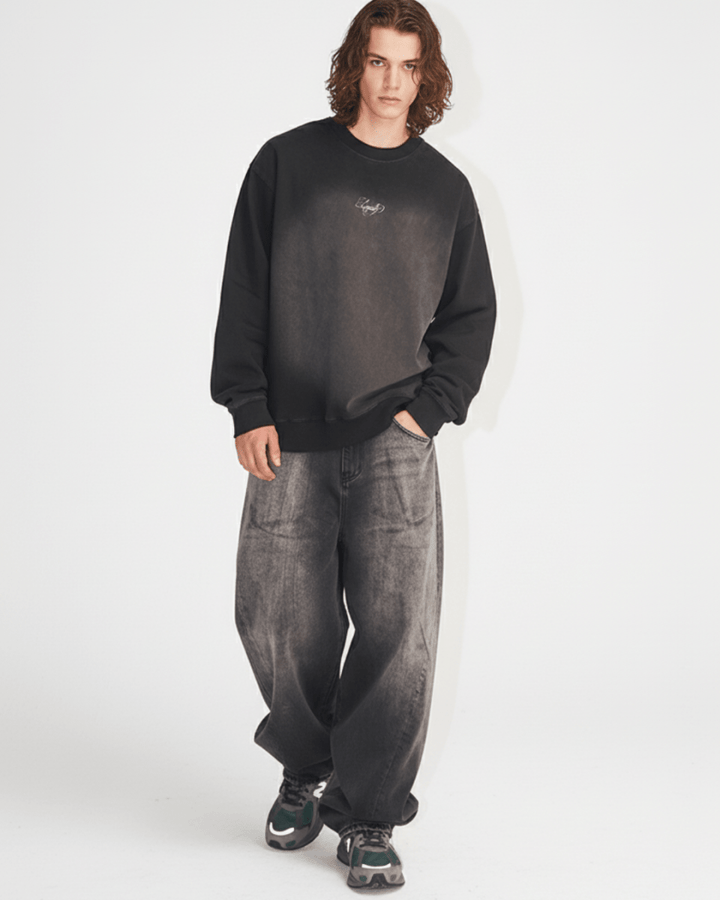 [Nanostudio] GRAY OUT WIDE JEANS na2224