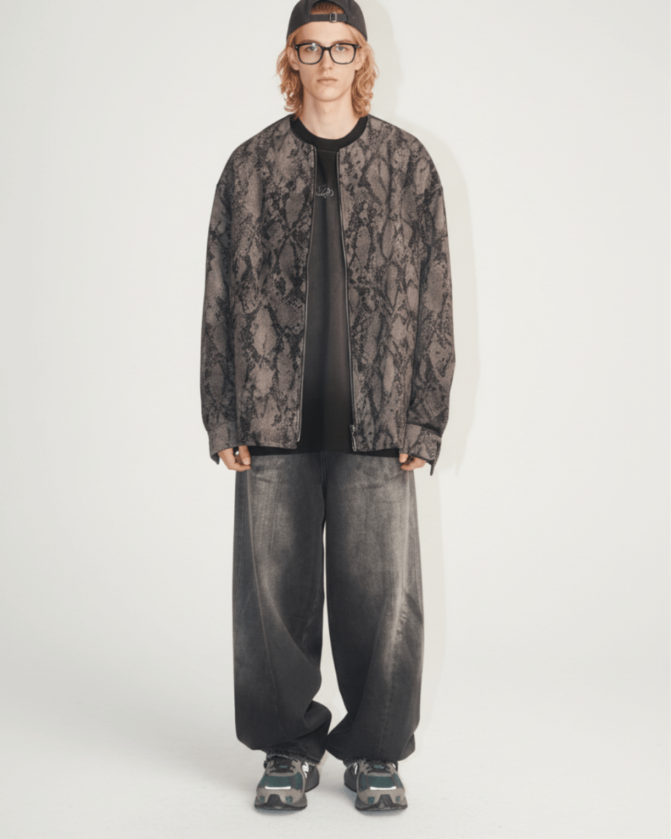 [Nanostudio] GRAY OUT WIDE JEANS na2224