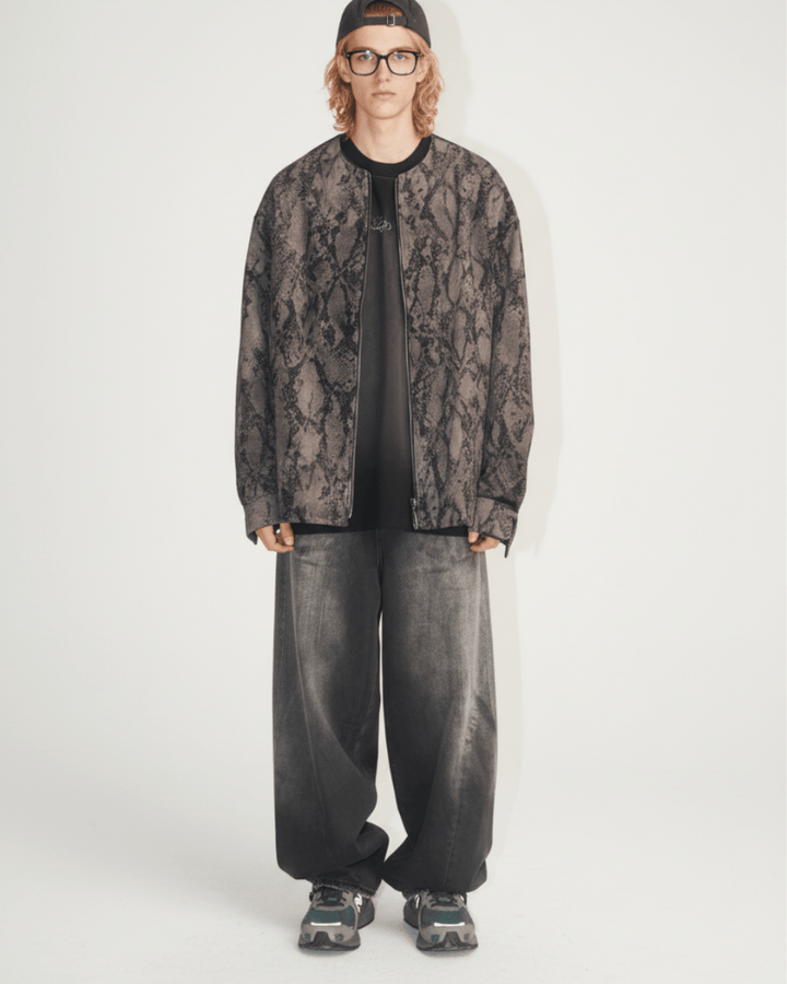 [Nanostudio] GRAY OUT WIDE JEANS na2224