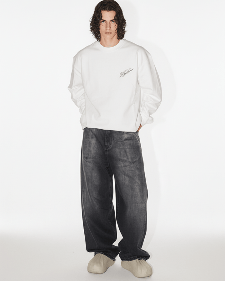 [Nanostudio] GRAY OUT WIDE JEANS na2224