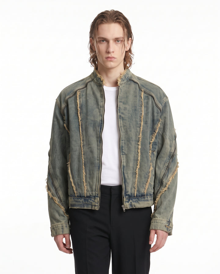 Distressed Denim Jacket na3197