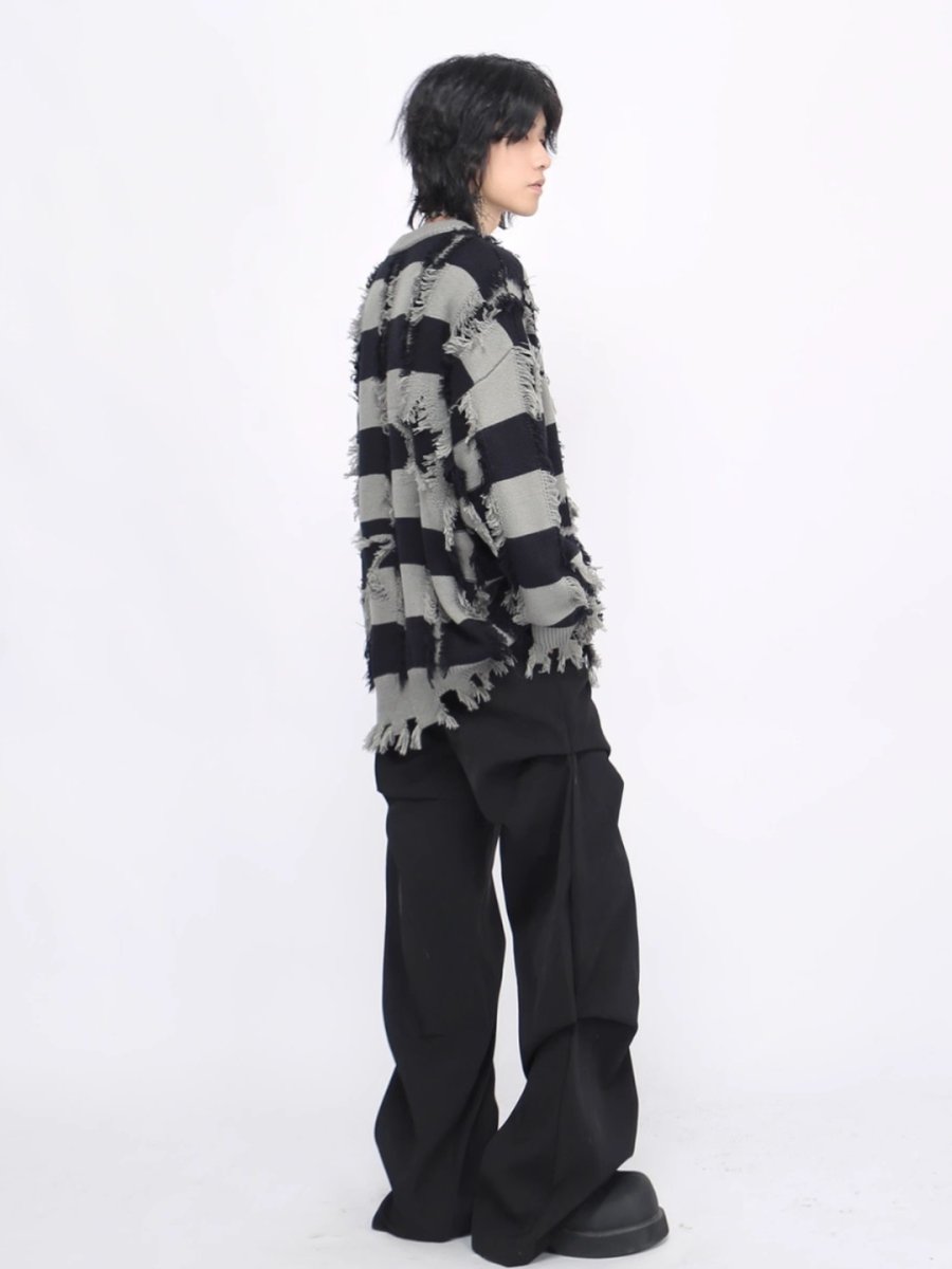 【Mz】 holes striped casual knitwear na1476