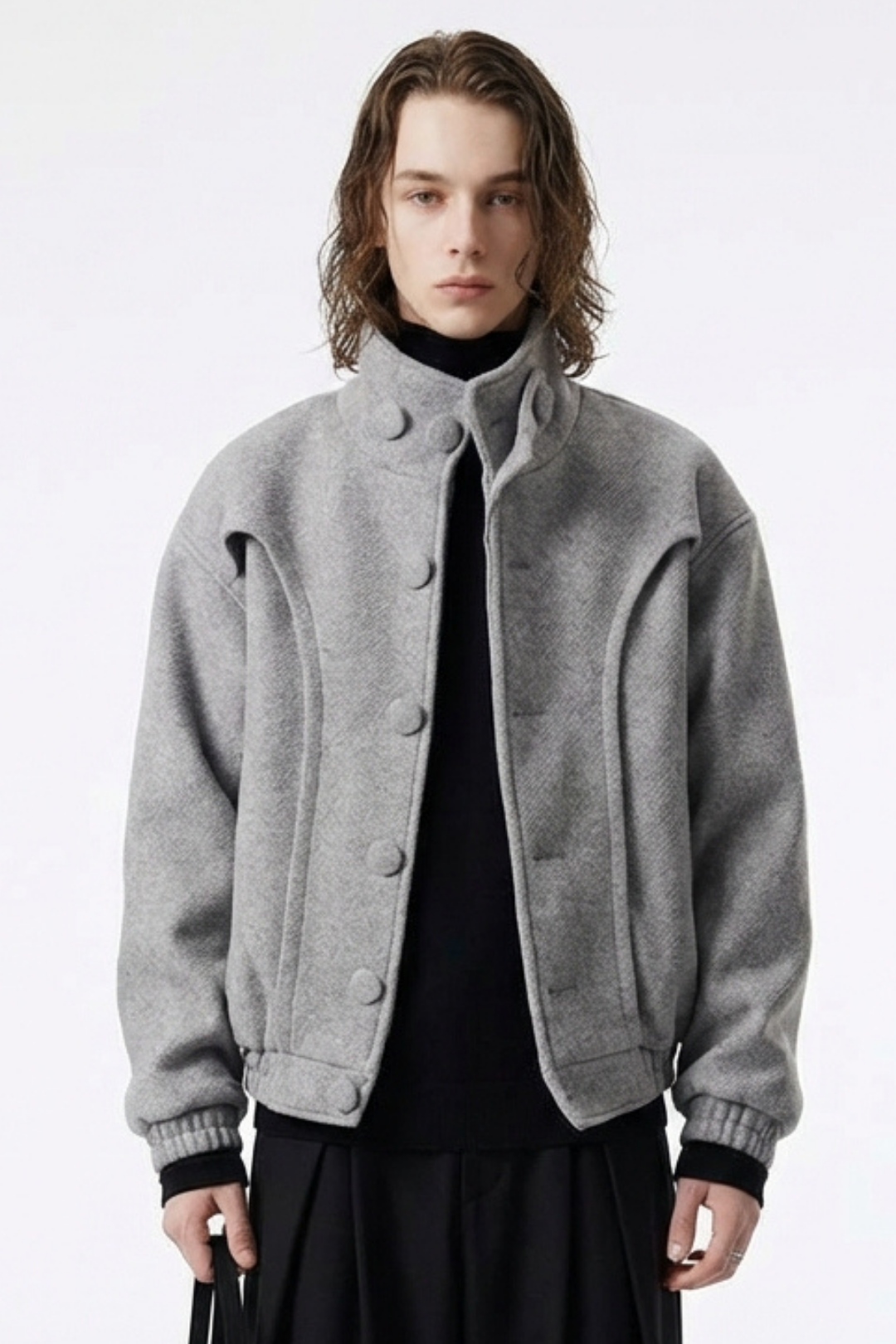 Tailored Stand Collar Short Jacket na2360 