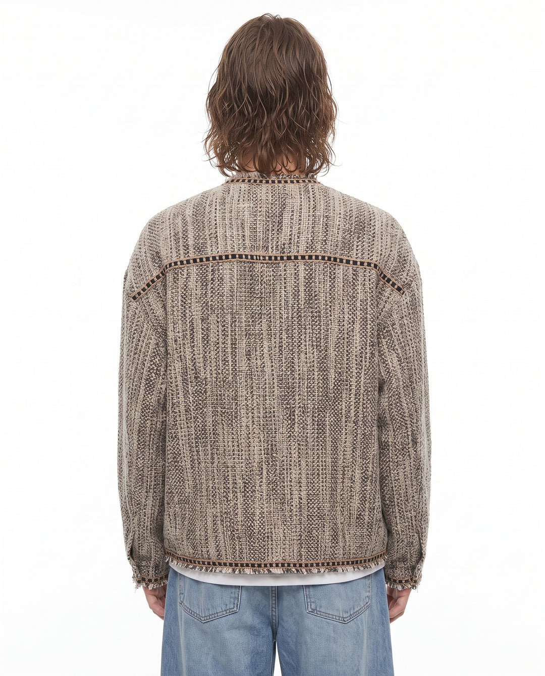 Fringe Tweed Jacket na3009