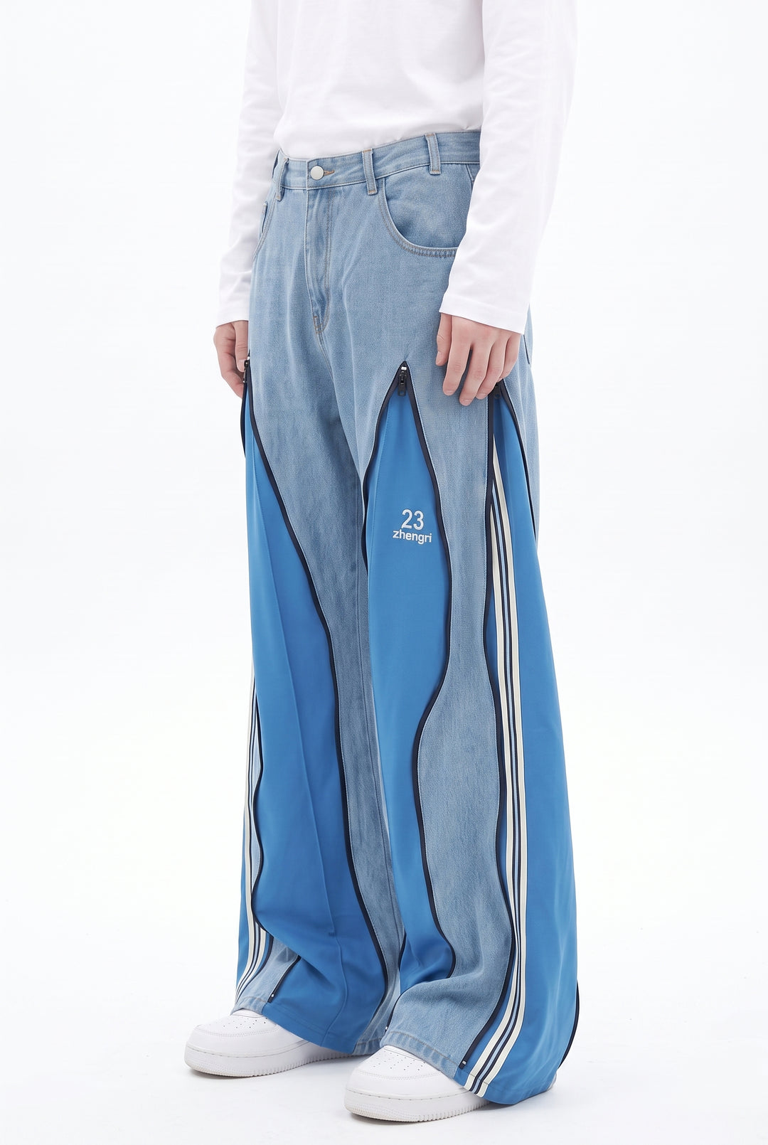 Patchwork Wide Jeans na2842