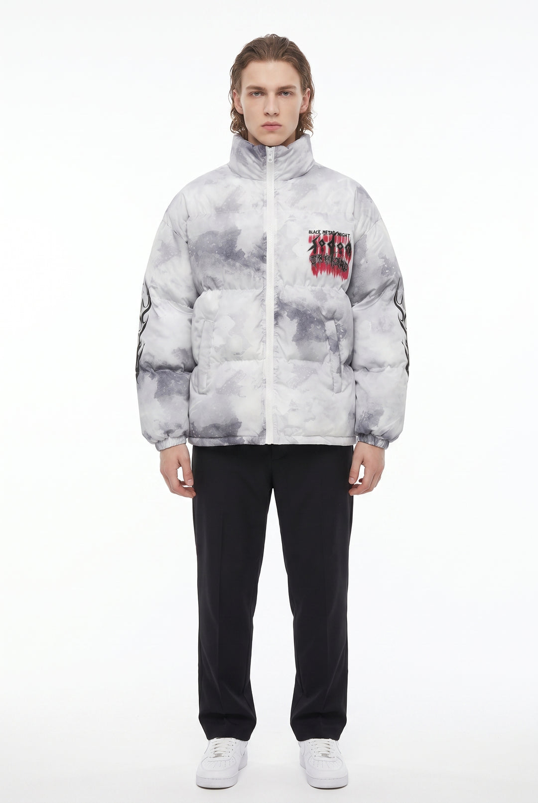 Graphic Puffer Jacket na2829