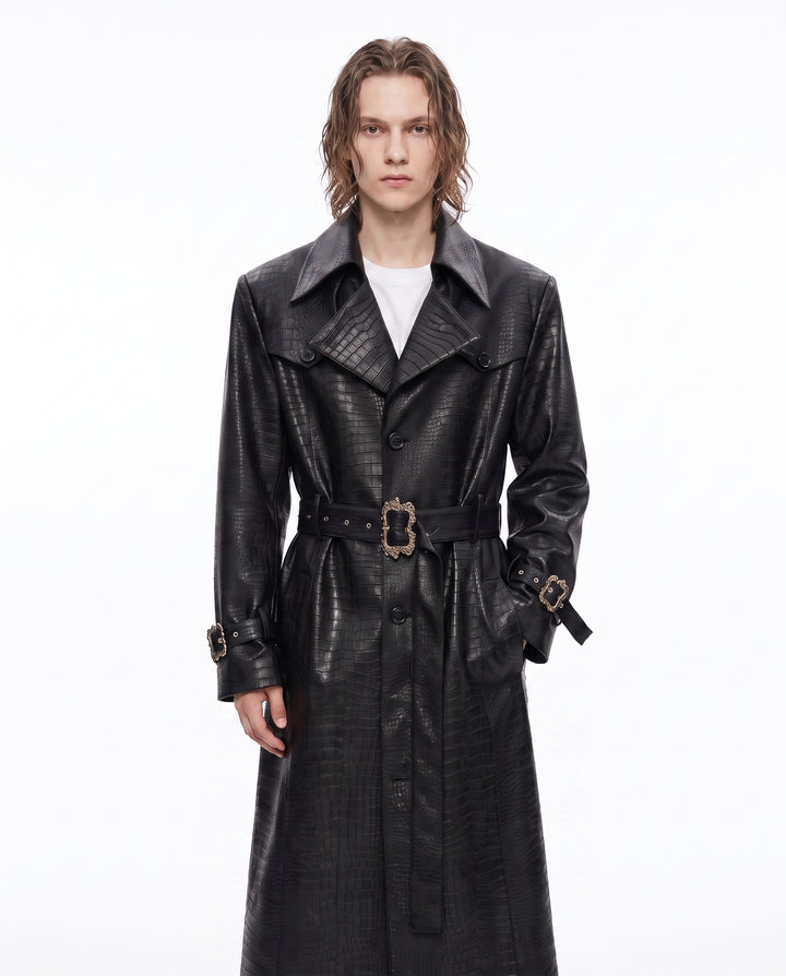 Leather Trench Coat na2990