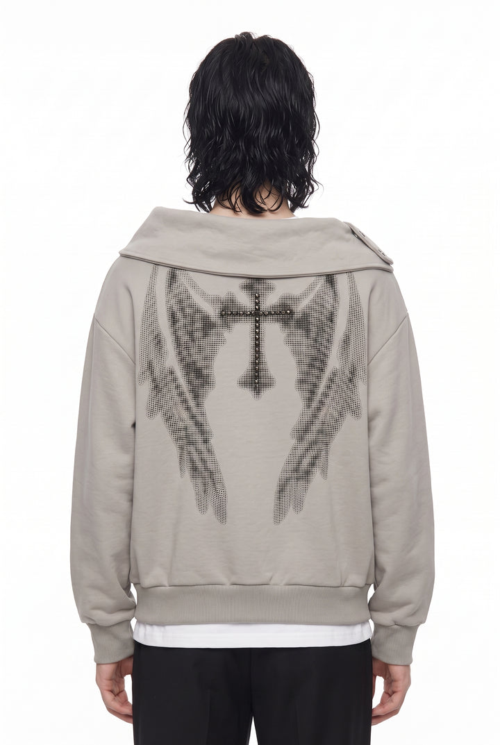 Graphic Collar Sweatshirt na2880