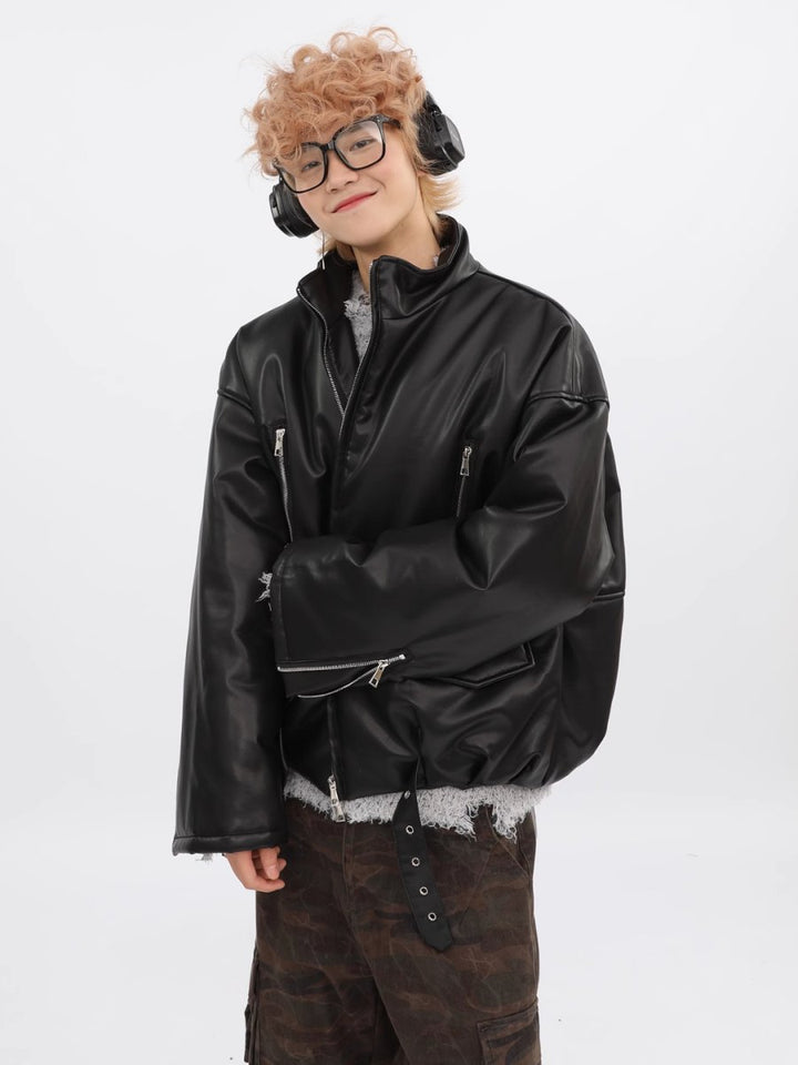 [FUTUREBOY] Korean PU leather jacket na1713