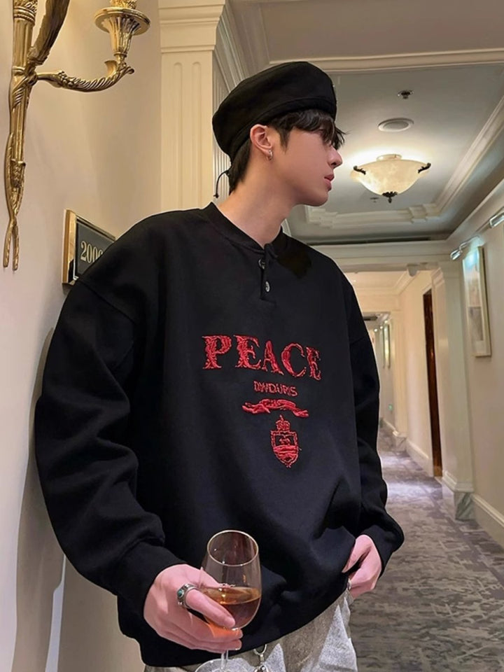 【JH HOMME】LOGO long-sleeved round neck sweater na1557